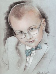 Elegáns kisfiú portré - ceruza rajz