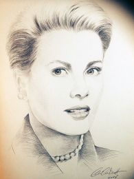 Grace Kelly portré - ceruza rajz