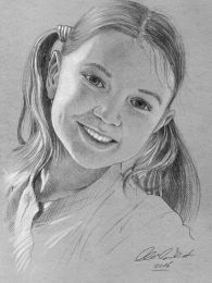 Boldog kislány - ceruza rajz 