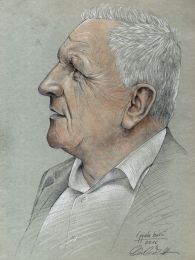 Idős bácsi profilból - színes ceruza rajz