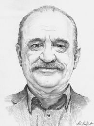 Idős úriember portréja - ceruza rajz